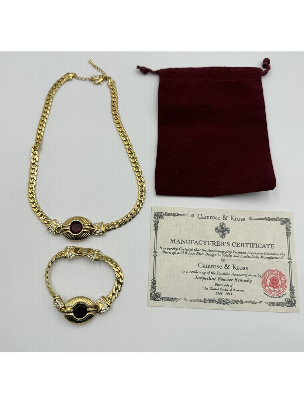 VTG  Camrose Kross JBK RED CRYSTAL PAVÉ Crystals Necklace Bracelet Set